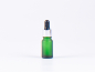 Preview: Grünglasflasche 10ml, mit Pipette silber-glanz